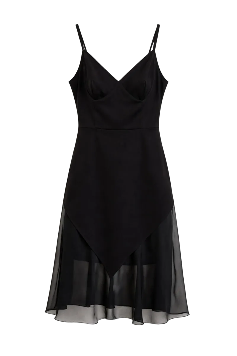 Black V Neck Sexy Dress