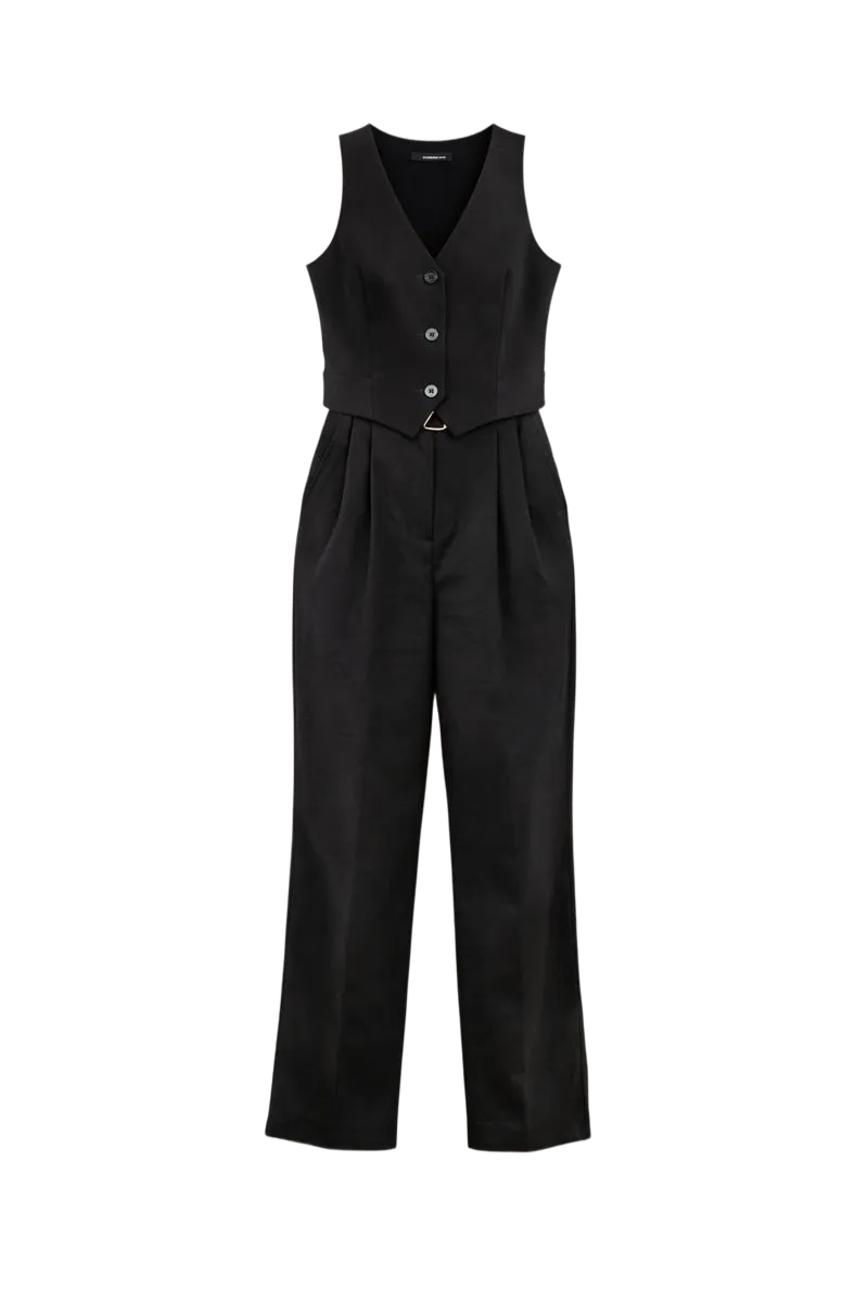 Vest and Trousers Set Black