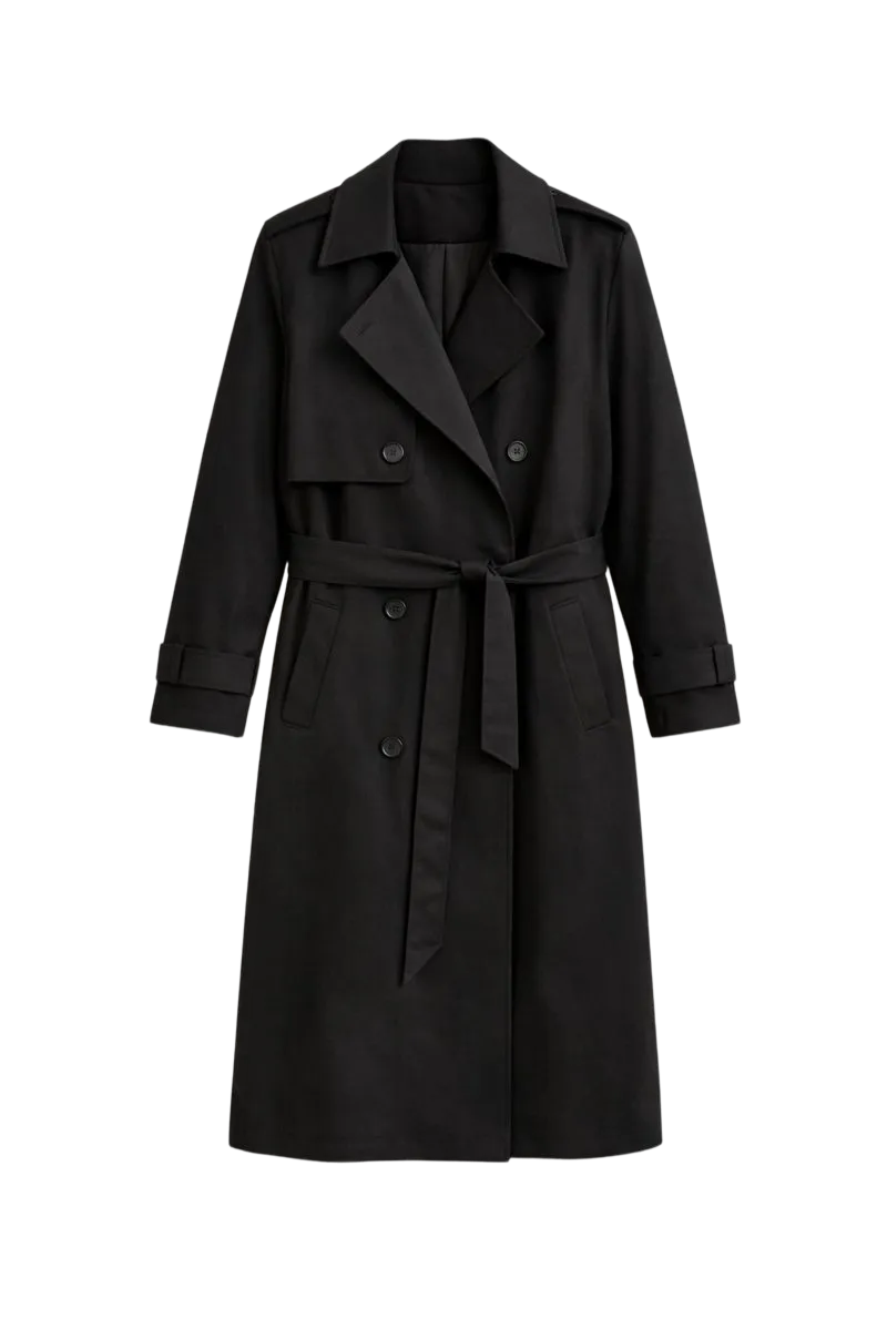 Oversized Black Trench Coat