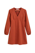 Retro Hippie 70s Dress in Terracotta