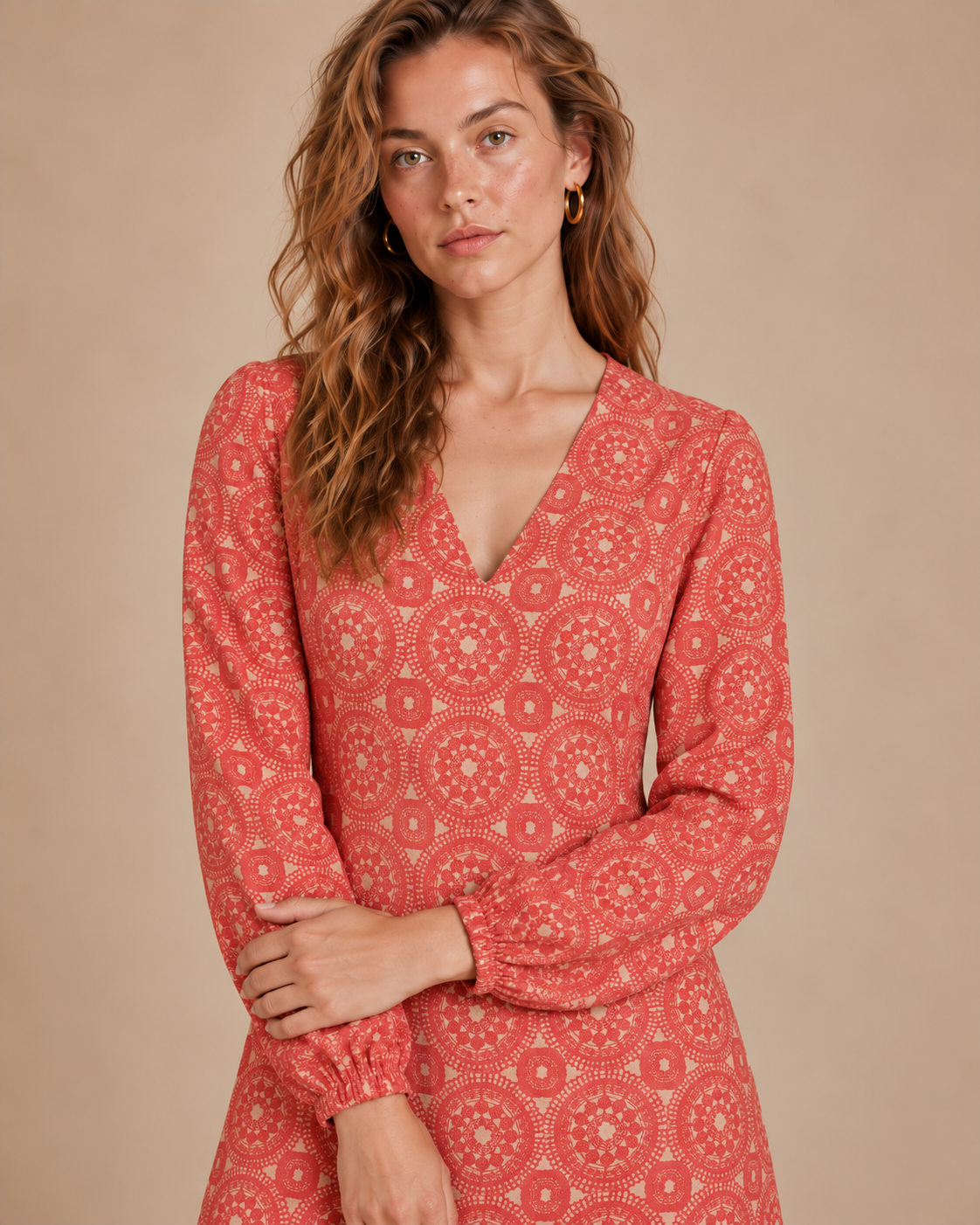 Retro Hippie 70s Patterned Dress