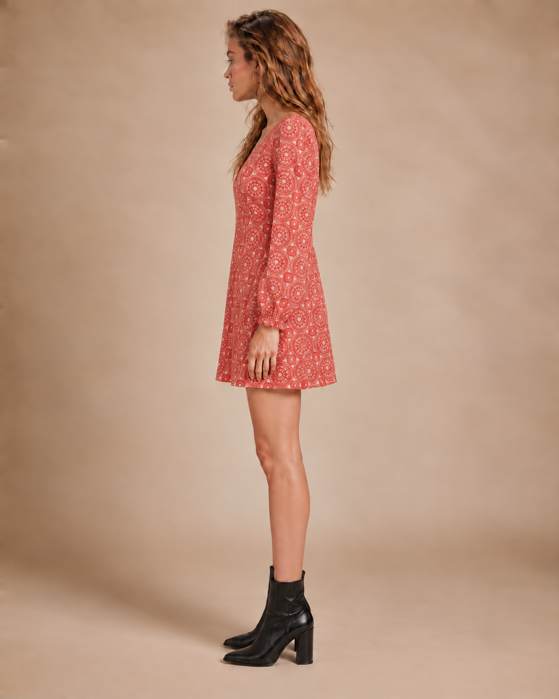 Retro Hippie 70s Patterned Dress