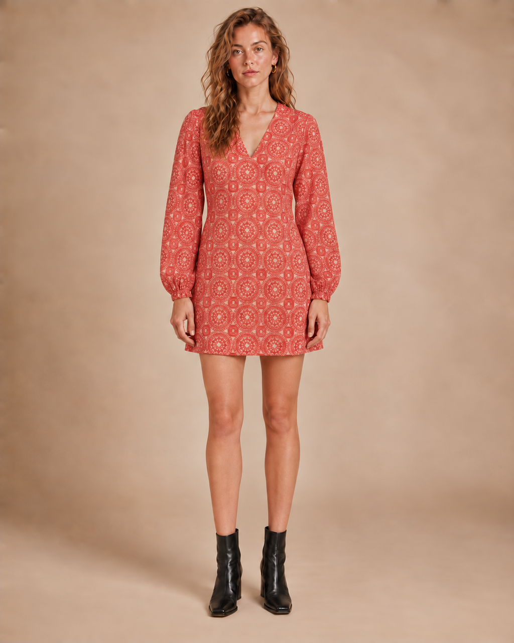 Retro Hippie Jaren 70 Jurk met Patroon