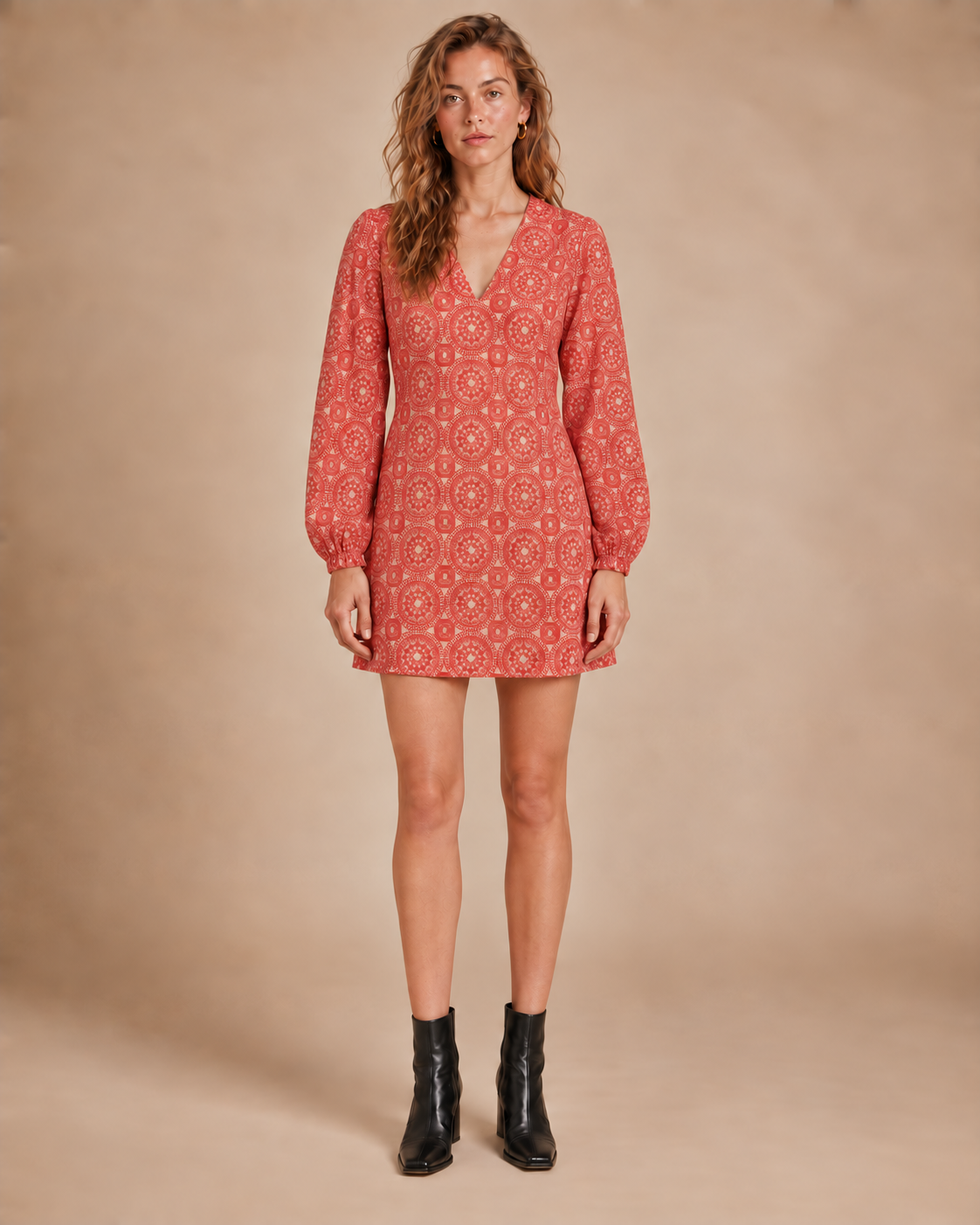 Retro Hippie 70s Patterned Dress