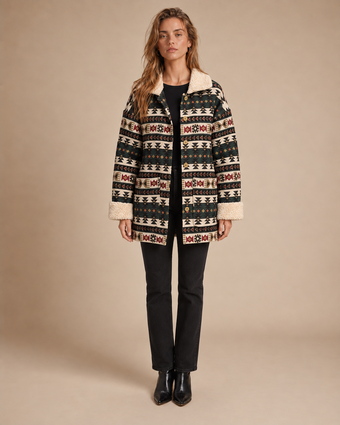 Unisex Anatolian Sherpa Coat – Deadstock Turkish Rug Fabric