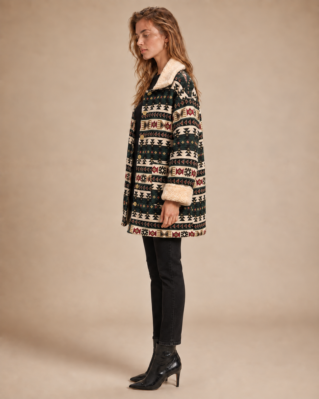 Unisex Anatolian Sherpa Coat – Deadstock Turkish Rug Fabric