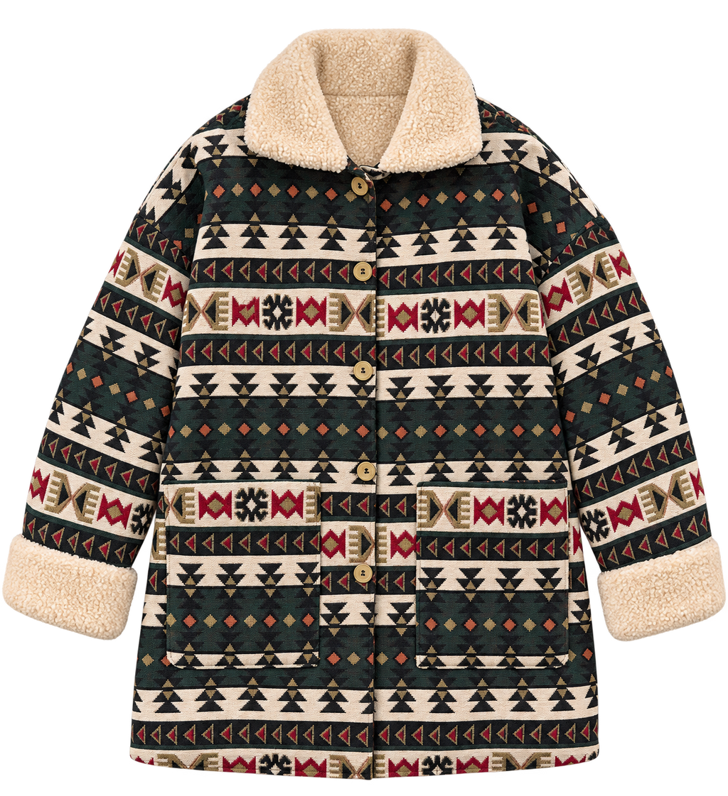 Unisex Anatolian Sherpa Coat – Deadstock Turkish Rug Fabric