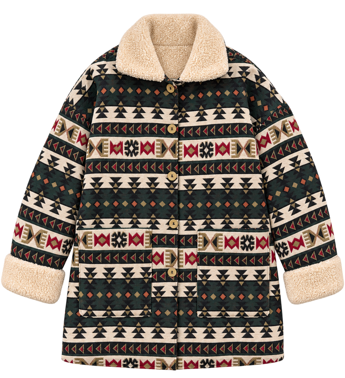 Unisex Anatolian Sherpa Coat – Deadstock Turkish Rug Fabric