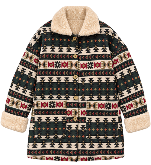 Unisex Anatolian Sherpa Coat – Deadstock Turkish Rug Fabric
