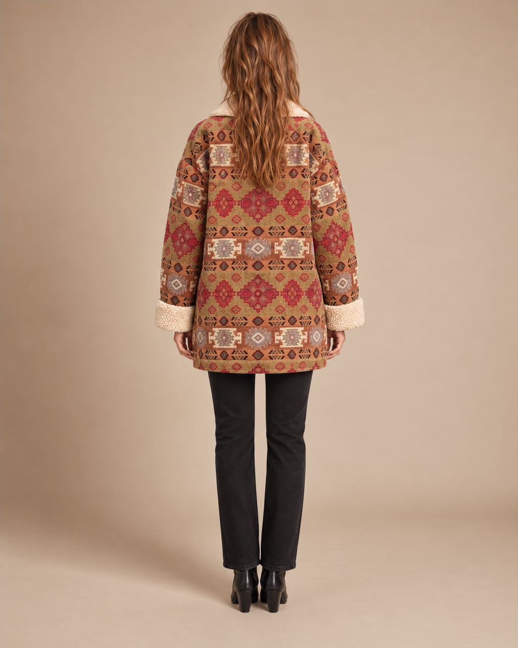 Unisex Anatolian Sherpa Coat – Deadstock Turkish Rug Fabric