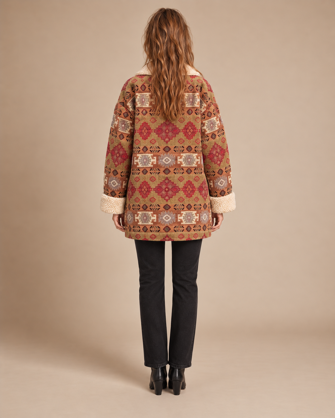 Unisex Anatolian Sherpa Coat – Deadstock Turkish Rug Fabric